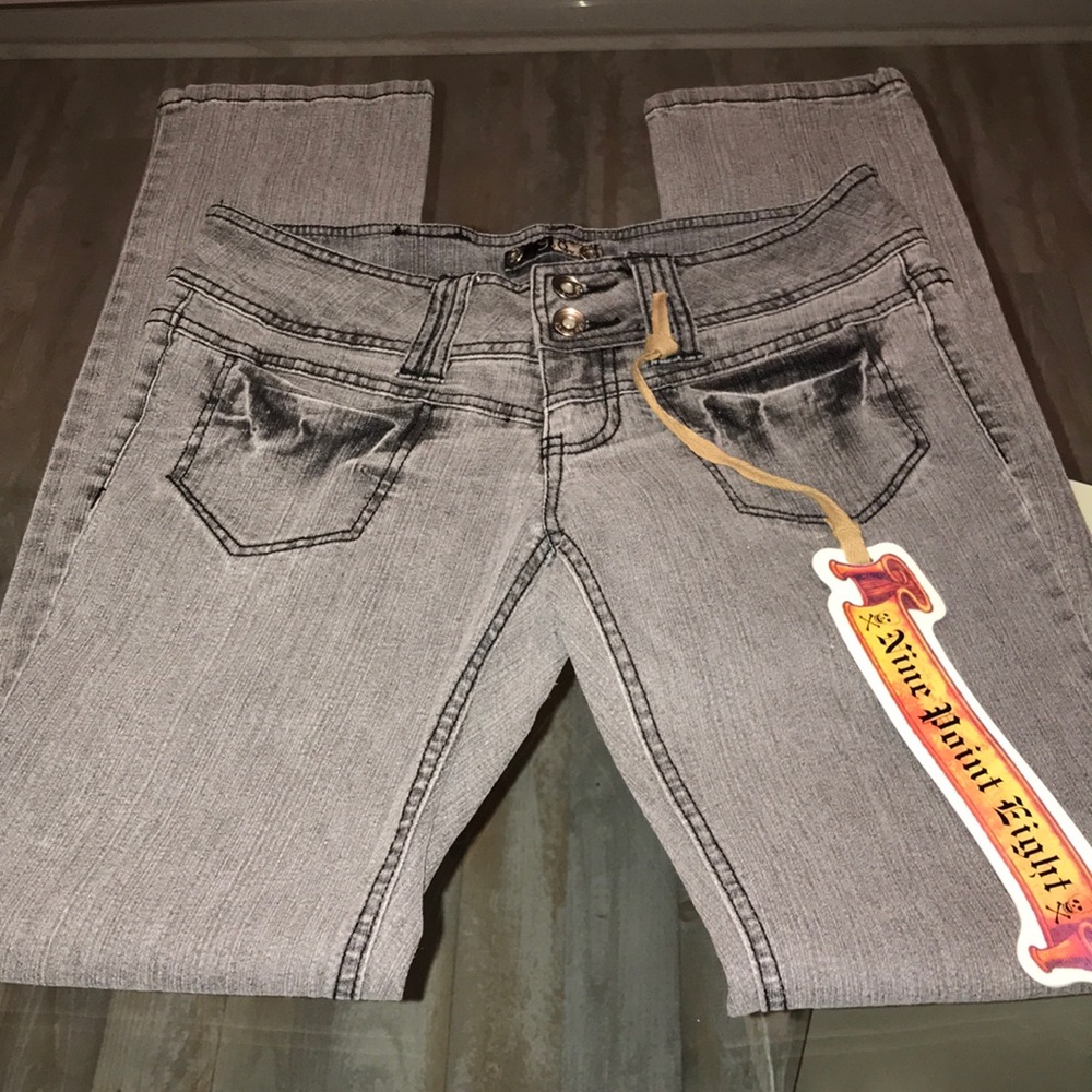 High Waisted Grey Jeans BuNine Point Eight